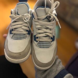 Jordan Kids White and Blue Sneakers